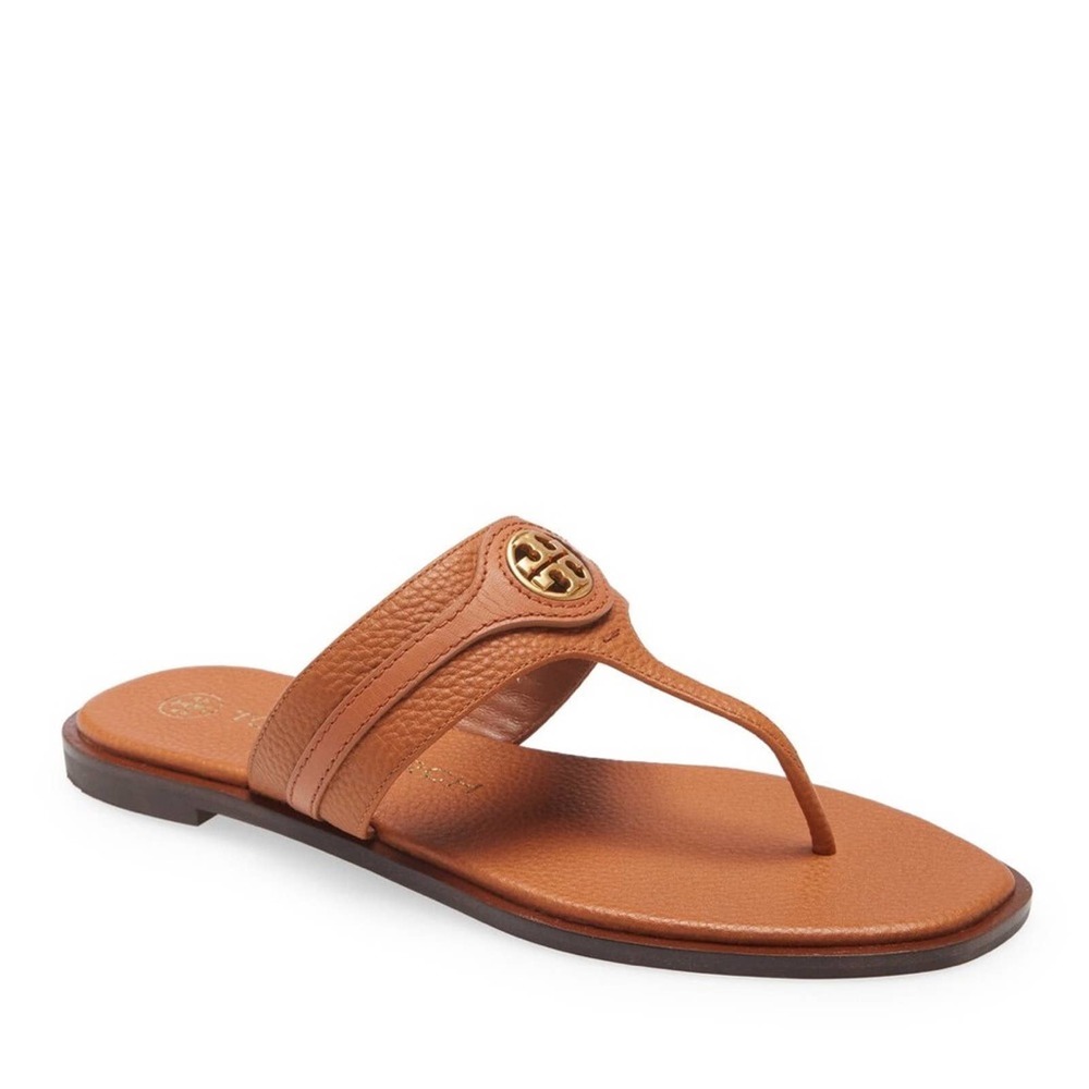Tory Burch Brown and Gold Sandals Minimalist Design